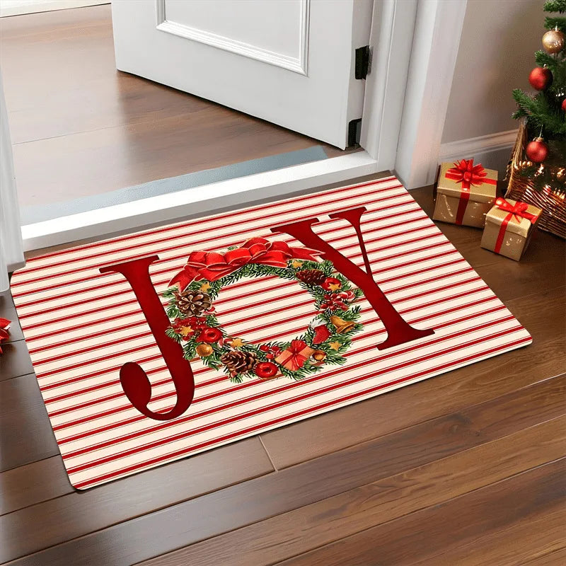 Festive Santa & Gingerbread Christmas Door Mat – Warm Welcome for the Holidays