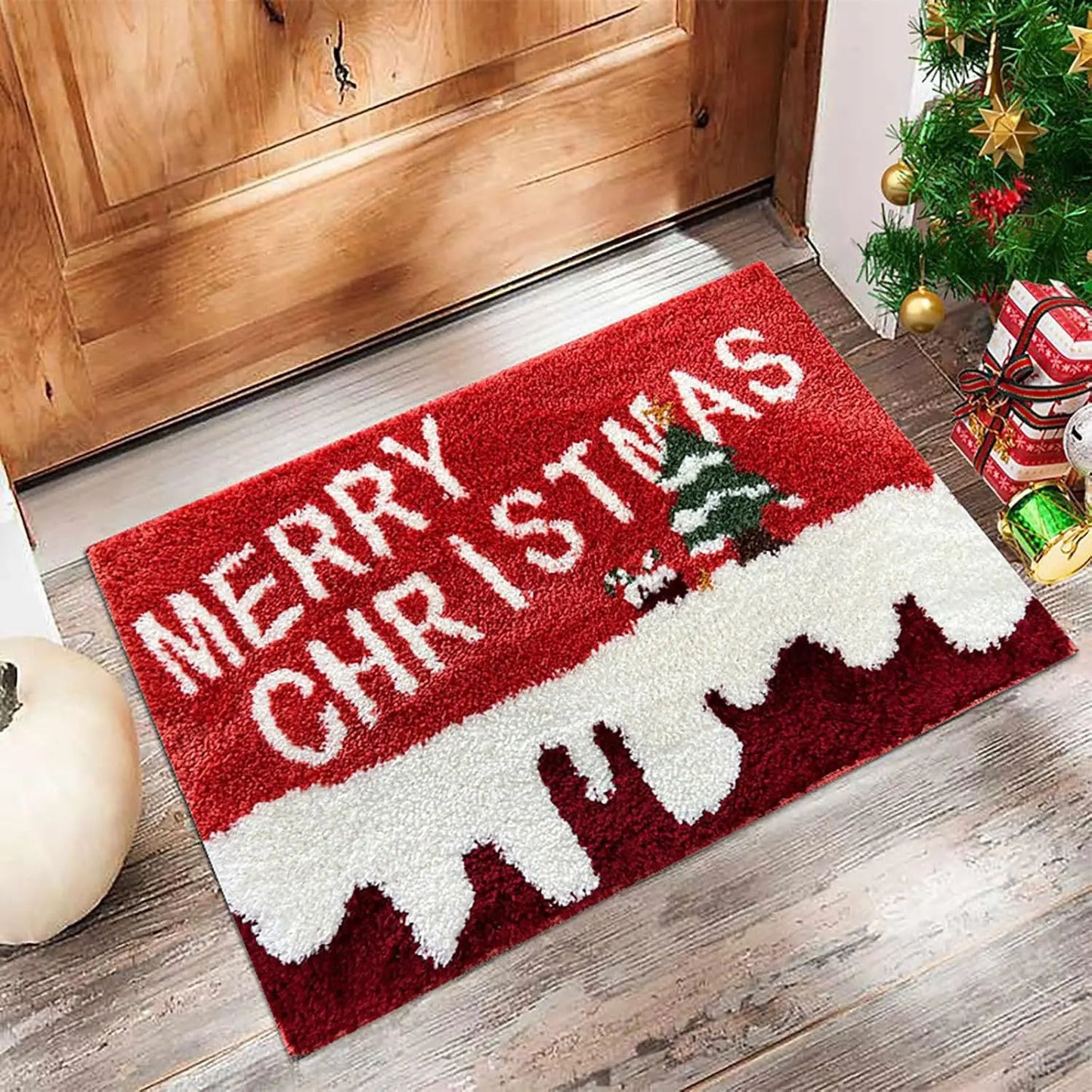 Festive Santa & Gingerbread Christmas Door Mat – Warm Welcome for the Holidays