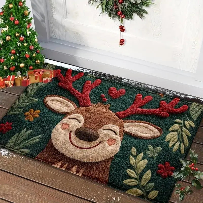 Festive Santa & Gingerbread Christmas Door Mat – Warm Welcome for the Holidays