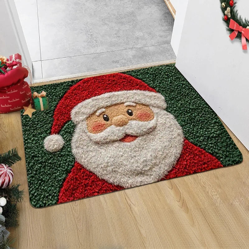 Festive Santa & Gingerbread Christmas Door Mat – Warm Welcome for the Holidays