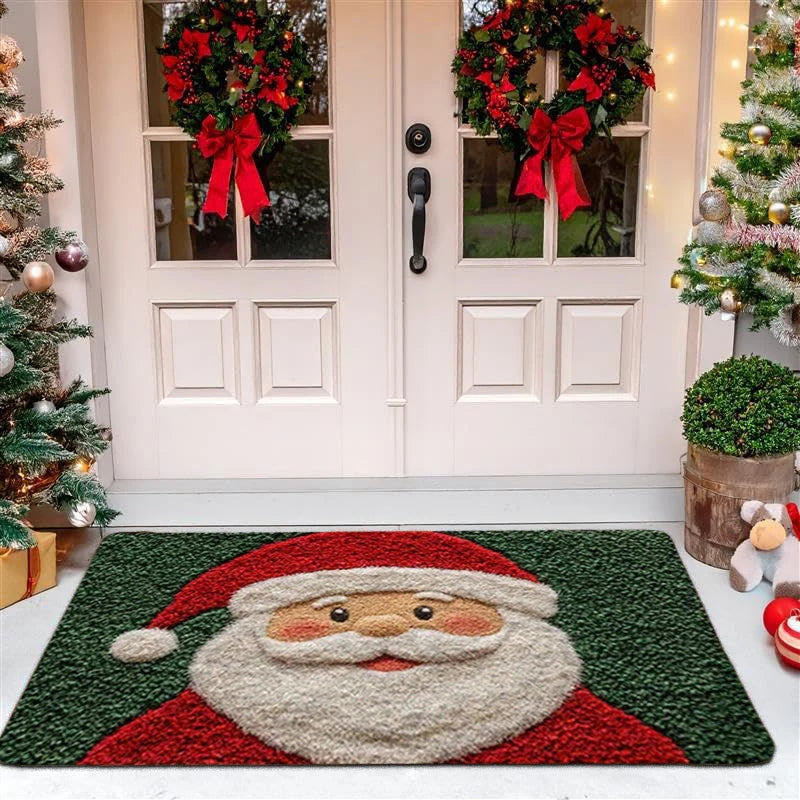 Festive Santa & Gingerbread Christmas Door Mat – Warm Welcome for the Holidays