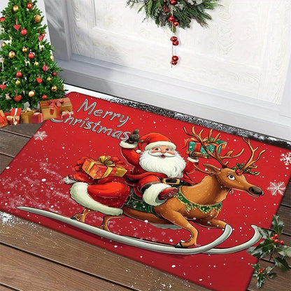 Festive Santa & Gingerbread Christmas Door Mat – Warm Welcome for the Holidays