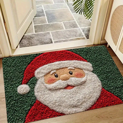 Festive Santa & Gingerbread Christmas Door Mat – Warm Welcome for the Holidays