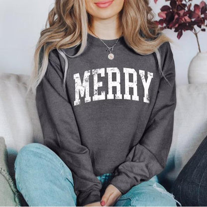 Retro Merry Sweatshirt – Vintage Vibes for a Merry Christmas